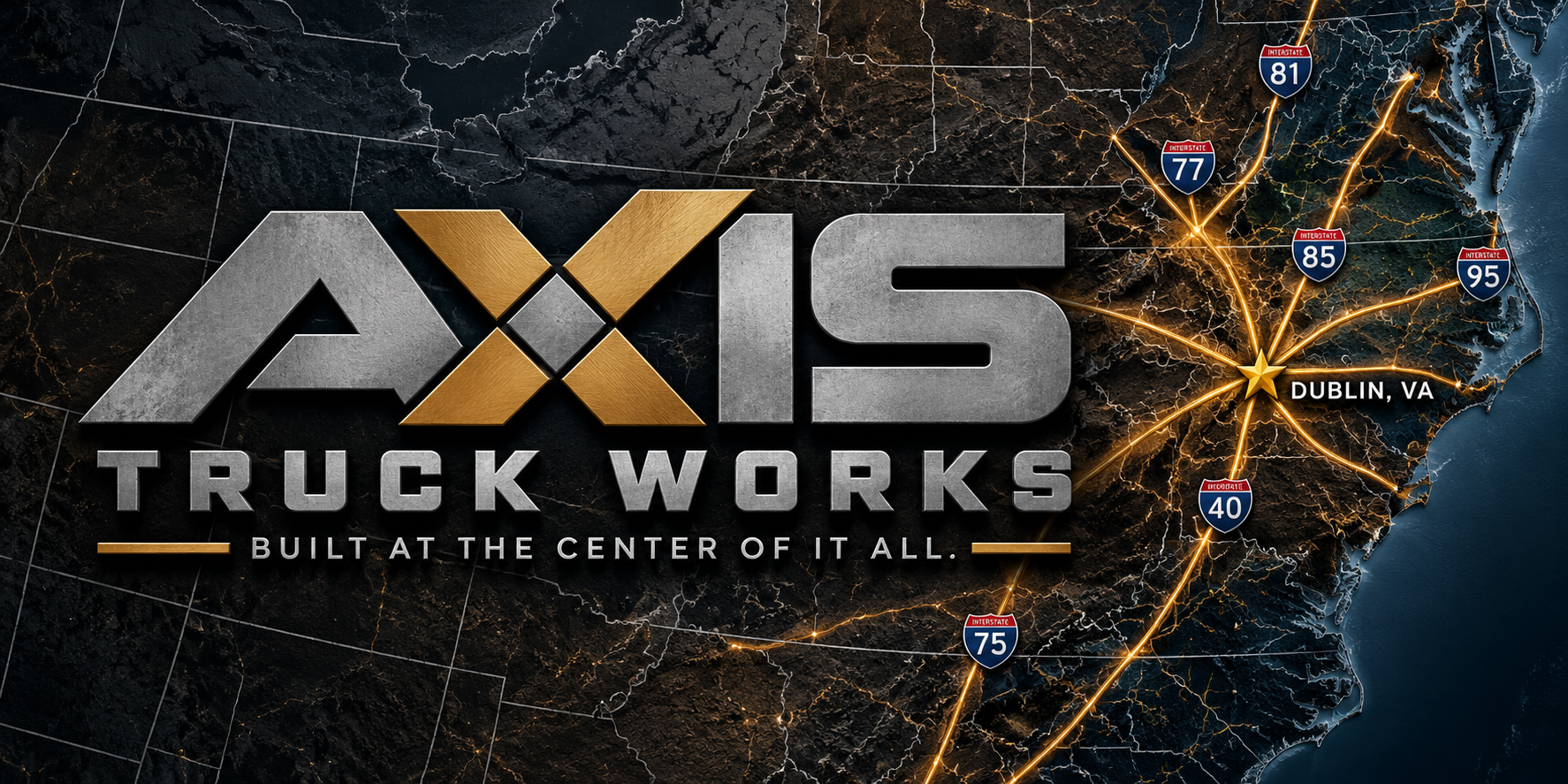 Axis Truck Works — Built at the center of it all — Dublin Virginia highway map